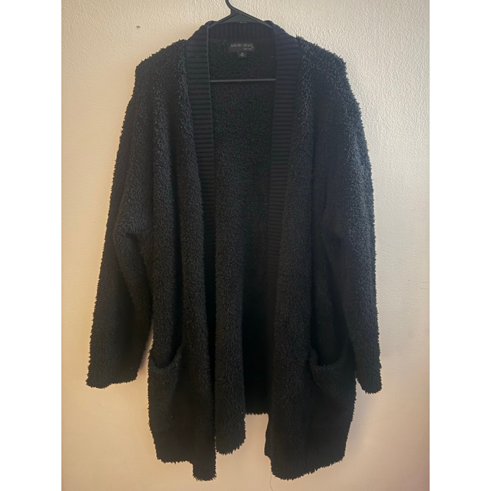 Women's Barefoot Dreams Black CozyChic Cardigan 1X